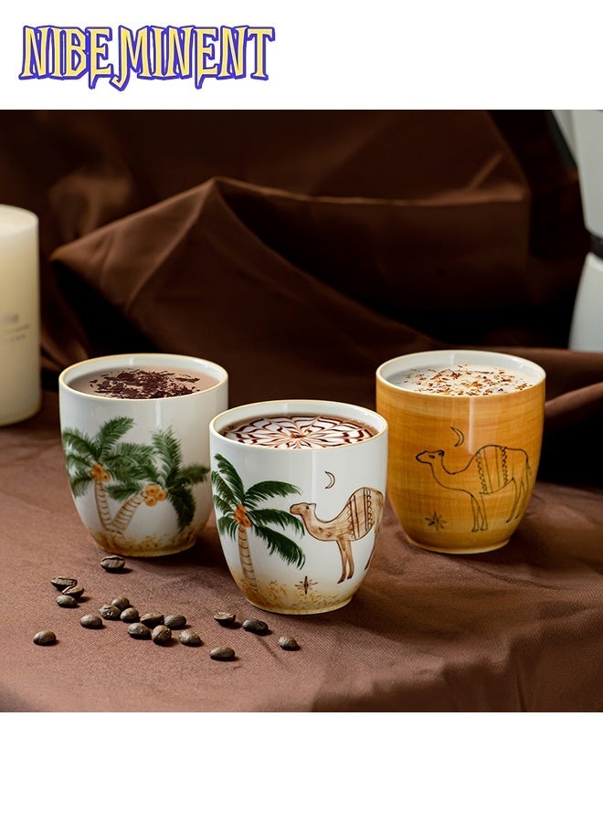 NIBEMINENT 1pc 230ml Desert Camel & Palm Tree Ceramic Coffee Mug- Reusable, Ideal for Family Gatherings & Special Occasions, Desert-Themed Gift, Desert Coffee Mug | Desert Theme Decor | Durable Ceramic Mug, Coffee Mug, Gift for Saudi National Day - Image 2